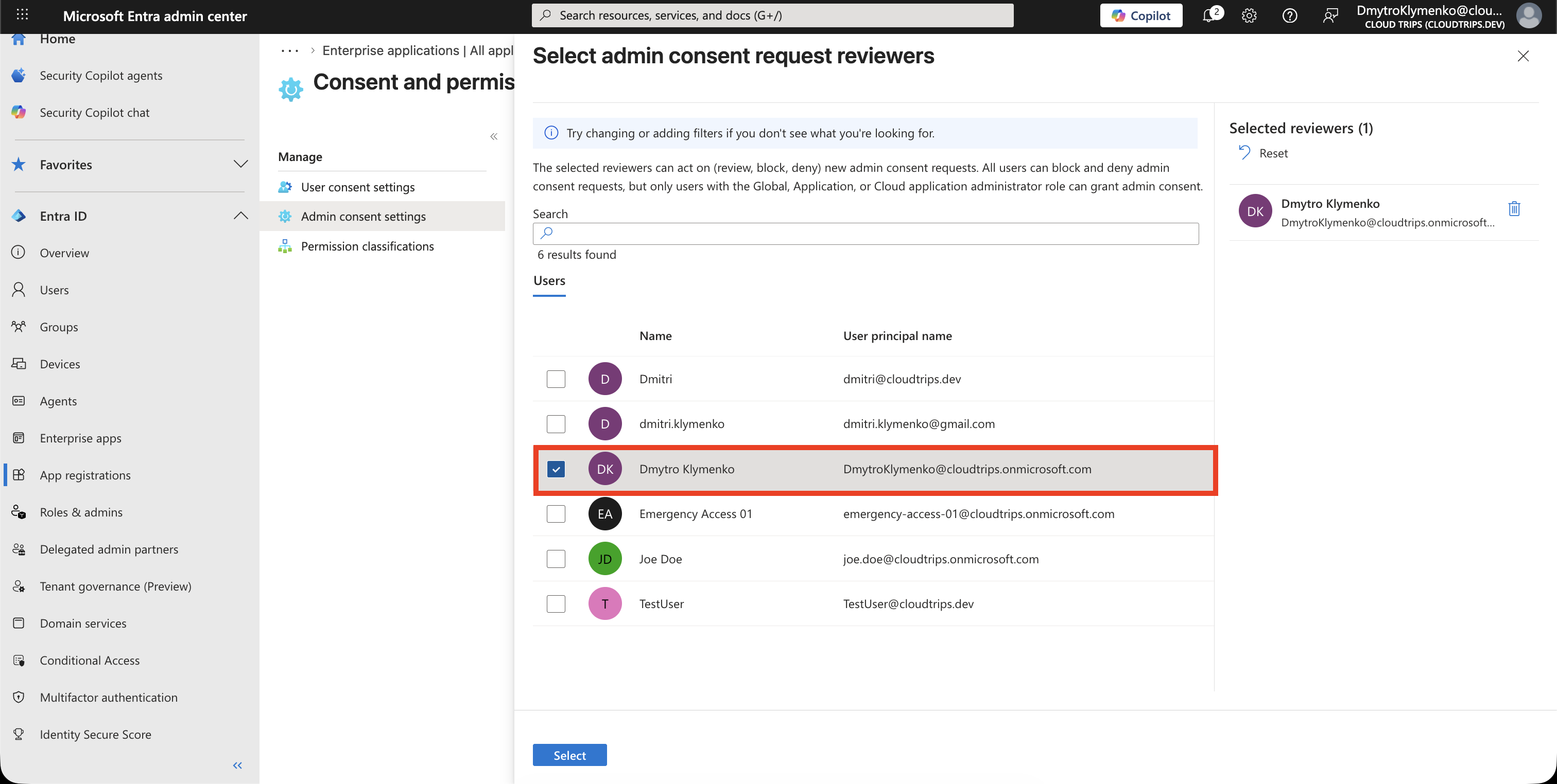 Gespeicherte Admin Consent Workflow Einstellungen