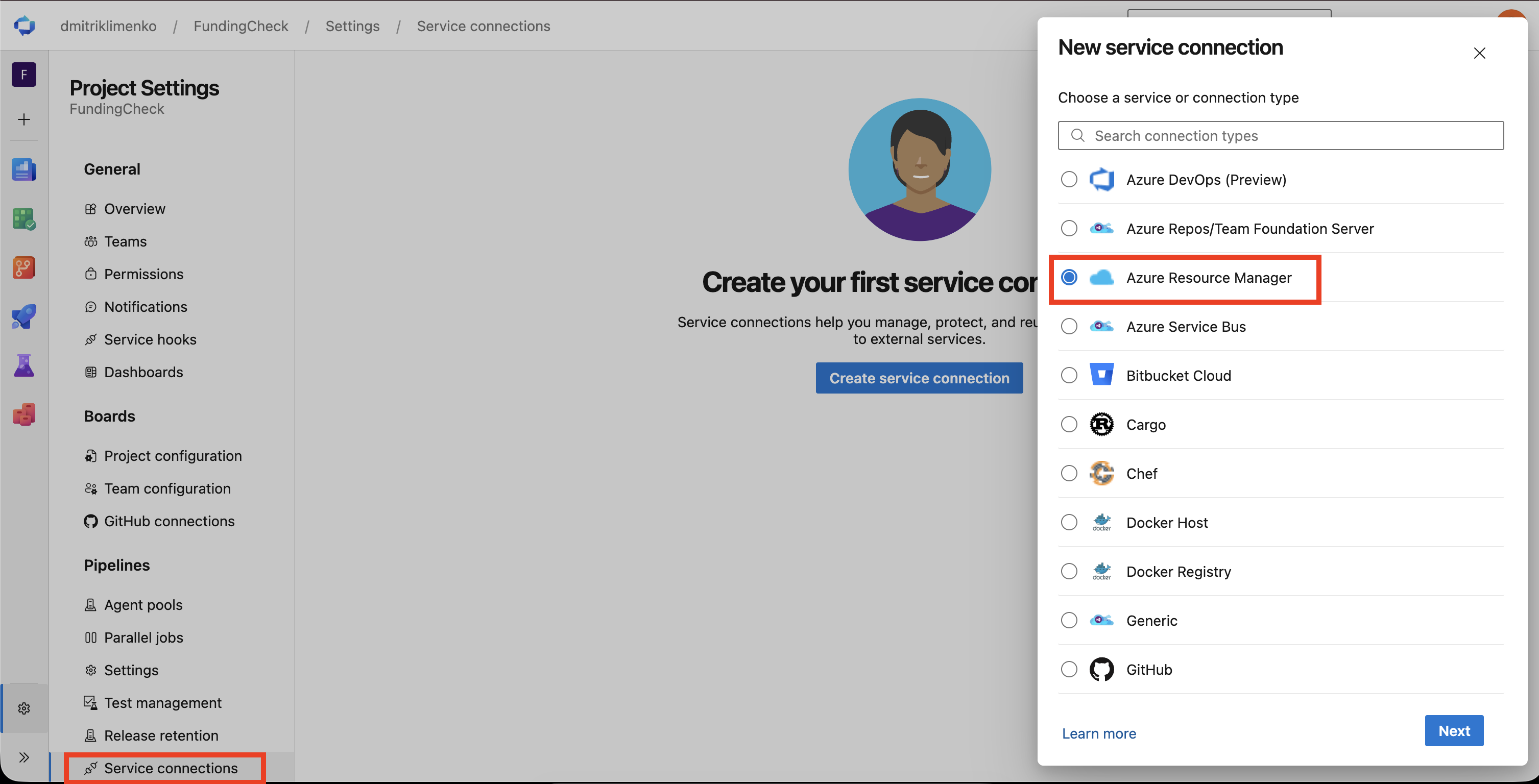 Azure DevOps Service connections