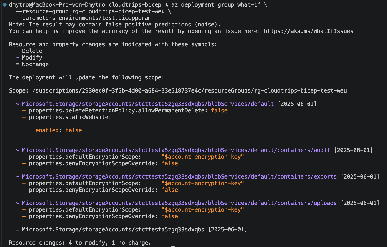 TEST-What-if-Ergebnis nach dem Modul-Refactoring mit Anbieterstandard-Rauschen, aber ohne Ersetzen von Ressourcen